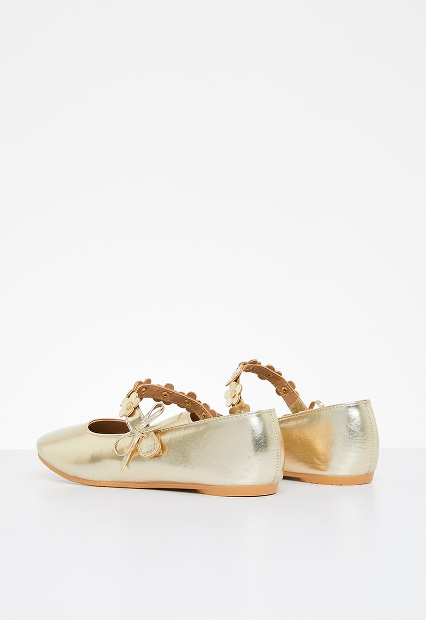 Bata - Girls flower strap pumps - gold