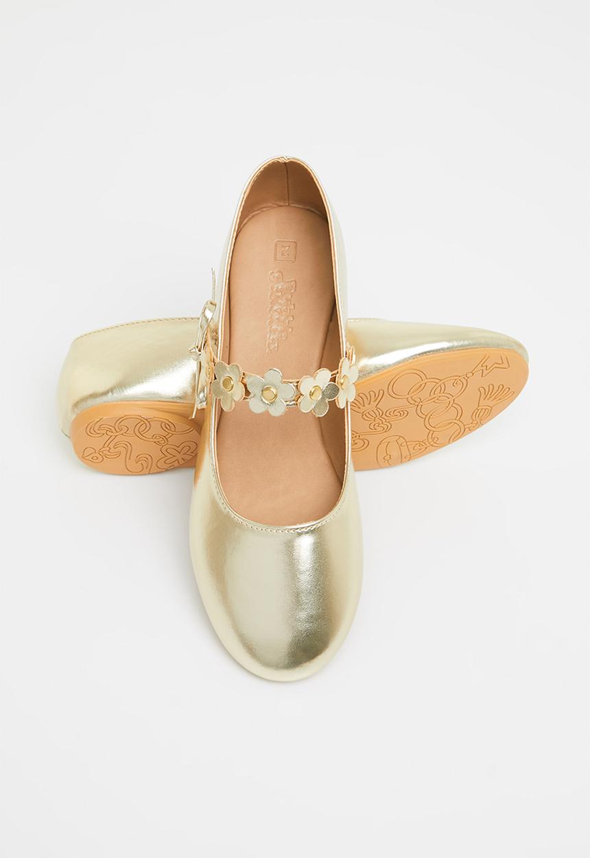 Bata - Girls flower strap pumps - gold