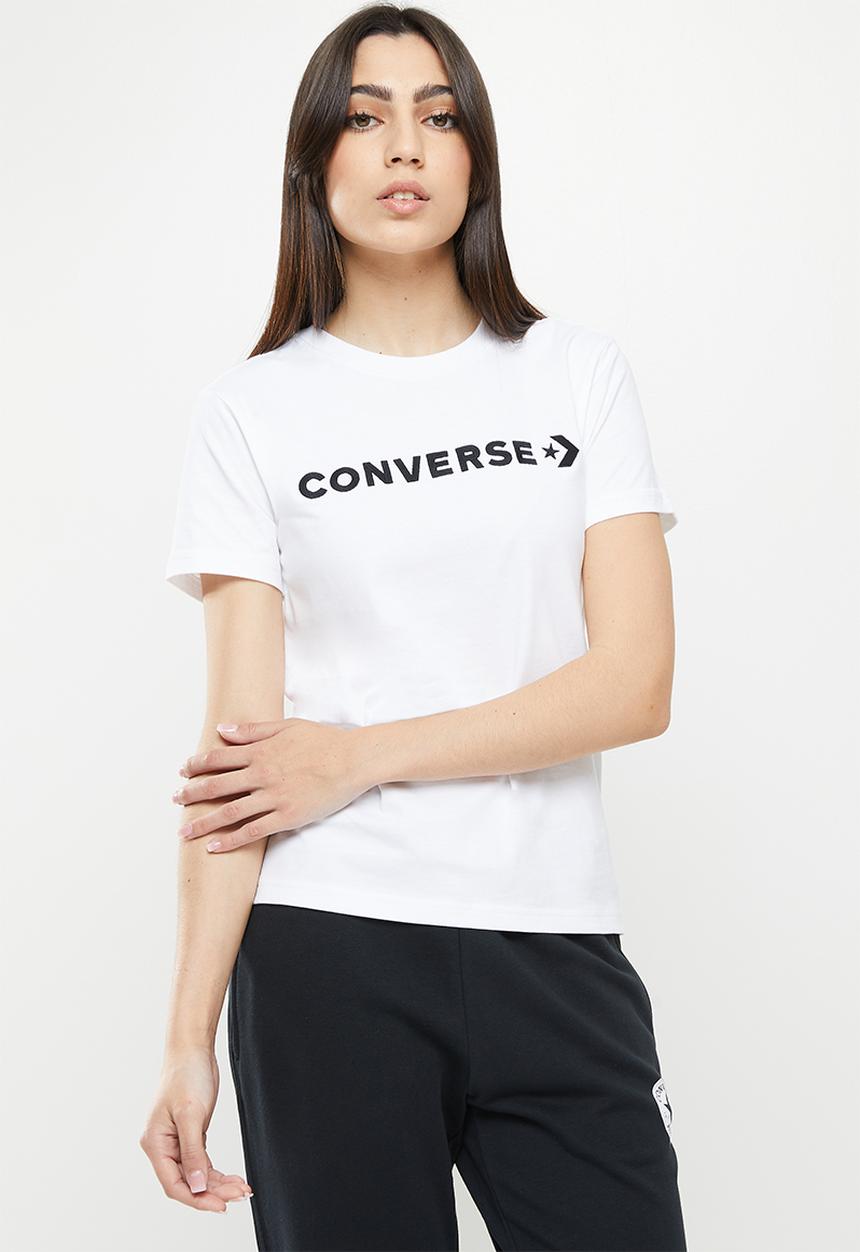 Converse - Cf strip wordmark short sleeve tee - white
