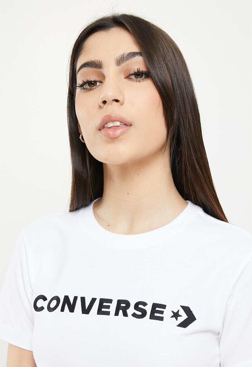 Converse - Cf strip wordmark short sleeve tee - white