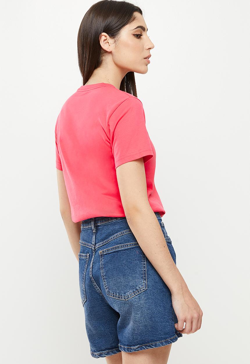 Converse - Cf strip wordmark short sleeve tee - strawberry jam