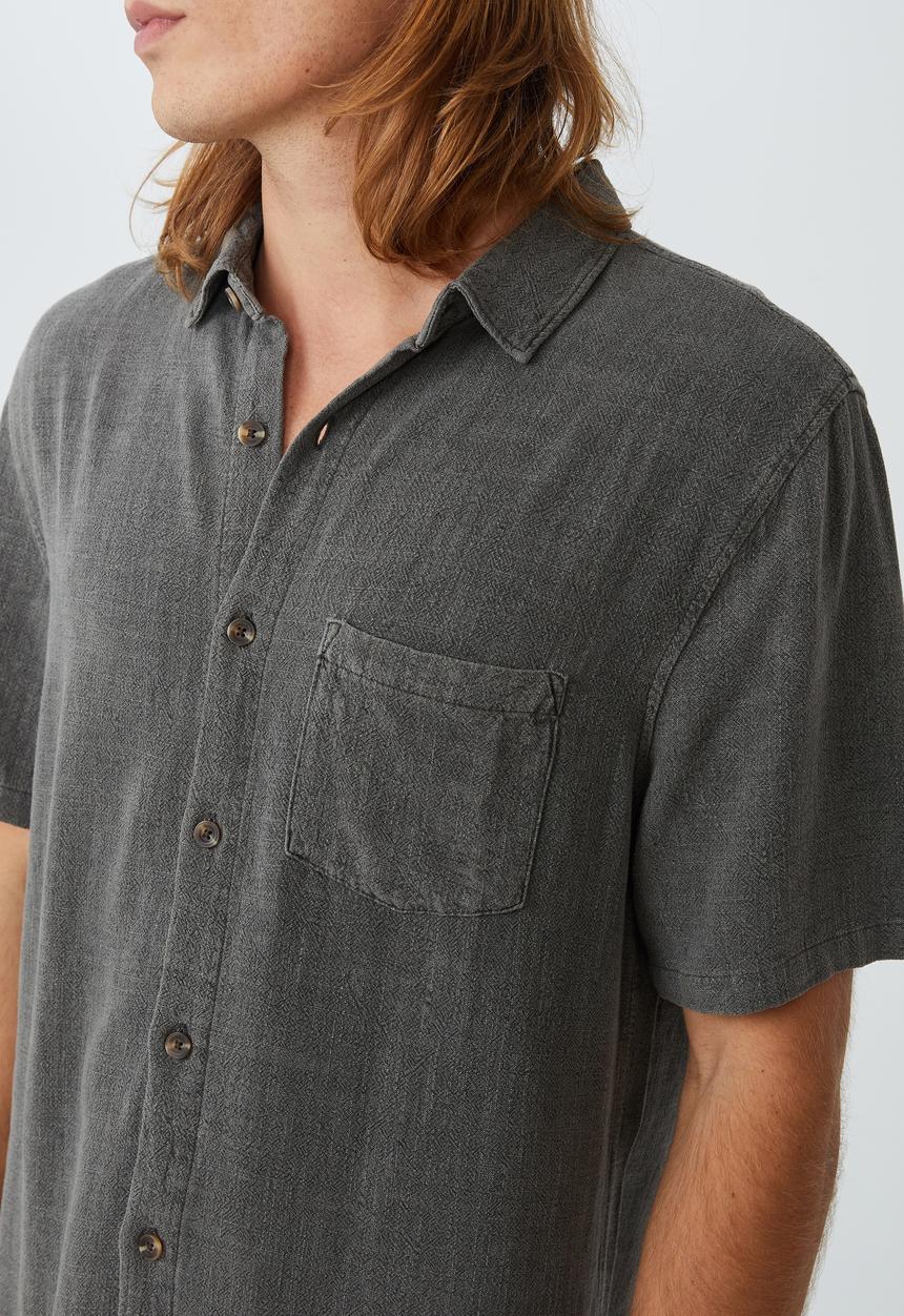 Cotton On - Ace short sleeve shirt - charcoal