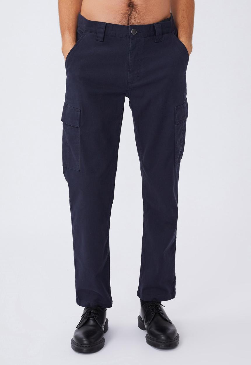 Cotton On - Beckley pant - washed navy cargo
