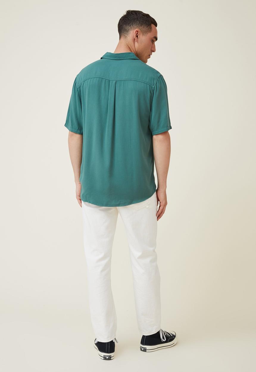 Cotton On - Cuban short sleeve shirt - forest