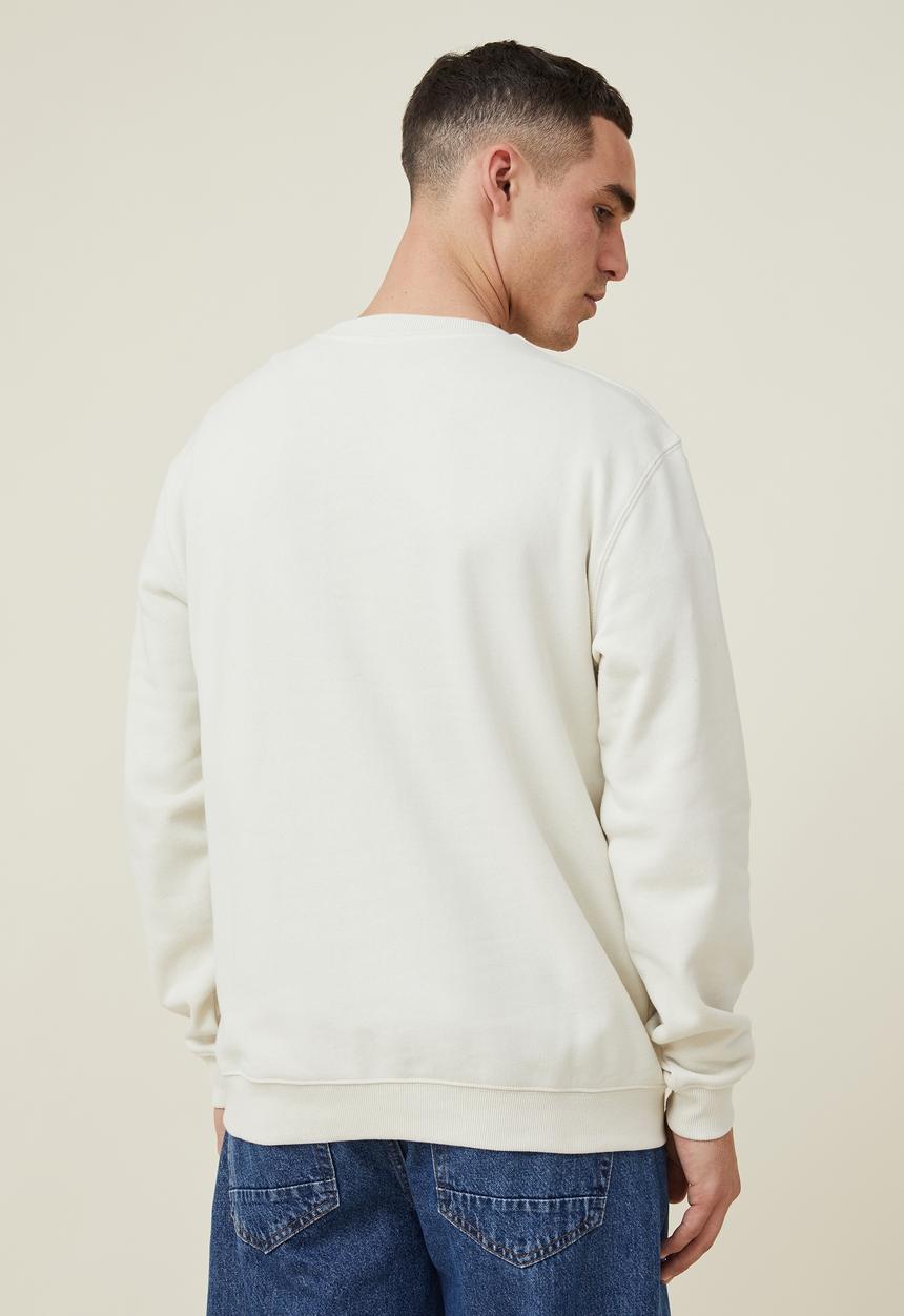 Cotton On - Graphic crew fleece - ecru/someday dreaming