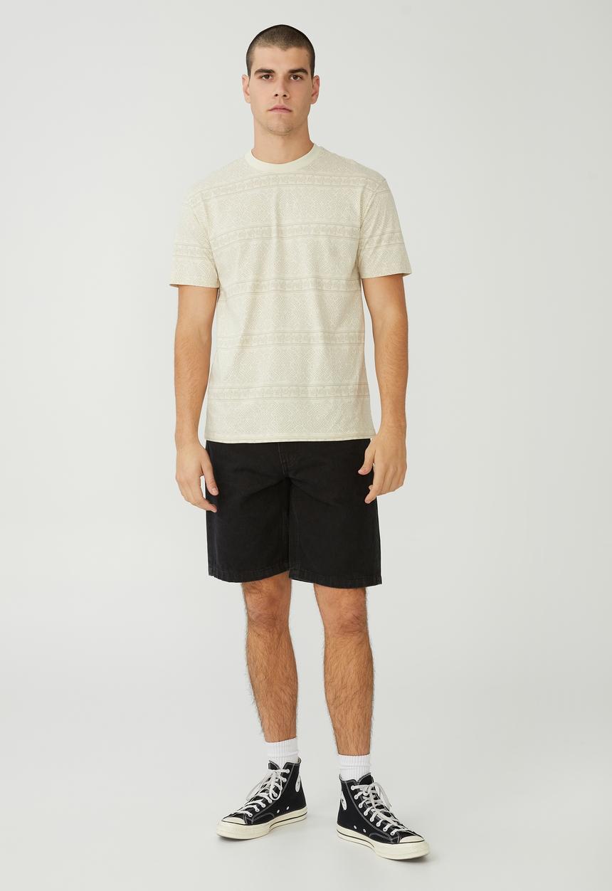 Cotton On - Loose fit T-shirt - ivory/hike stripe