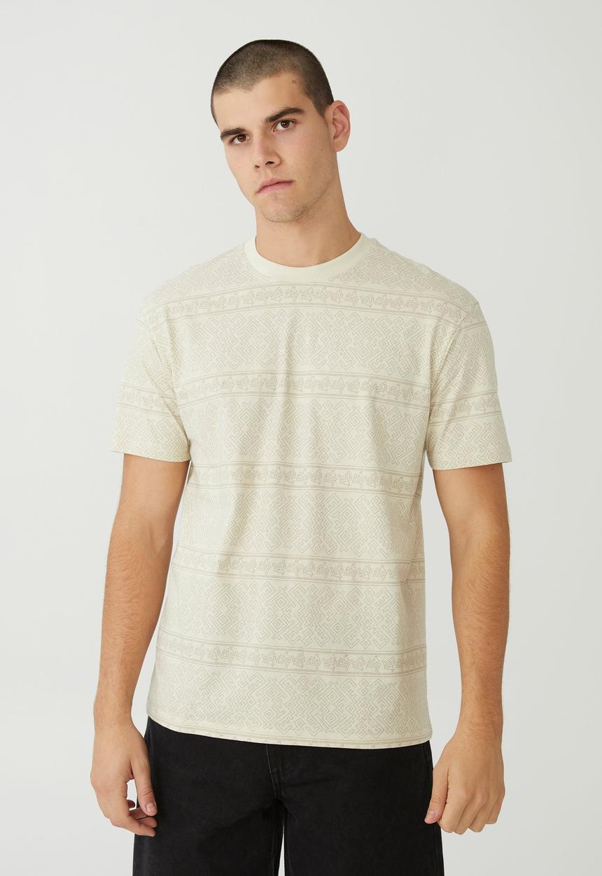 Cotton On - Loose fit T-shirt - ivory/hike stripe
