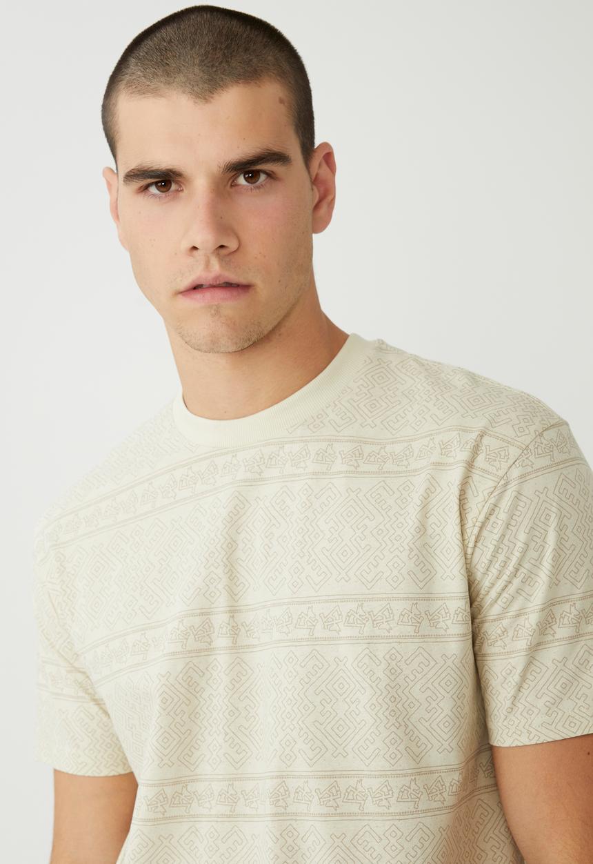 Cotton On - Loose fit T-shirt - ivory/hike stripe