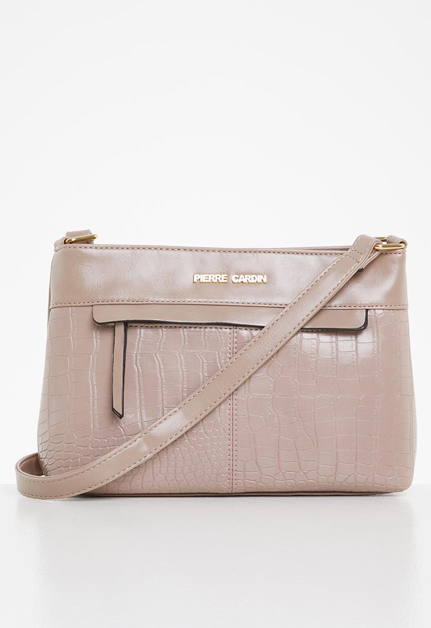 Pierre Cardin - Felicia croc panel crossbody - mink