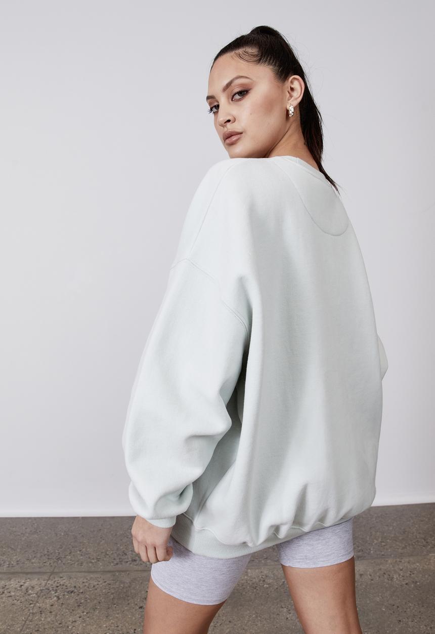 Factorie - Slouchy premium graphic crew - mercury/san diego