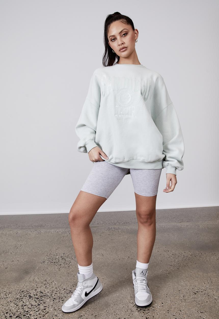 Factorie - Slouchy premium graphic crew - mercury/san diego