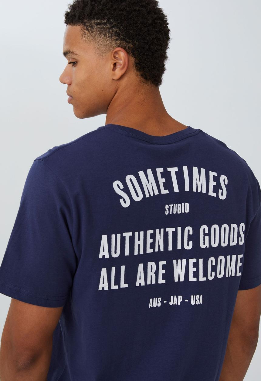 Cotton On - Tbar street t-shirt - indigo/authentic goods