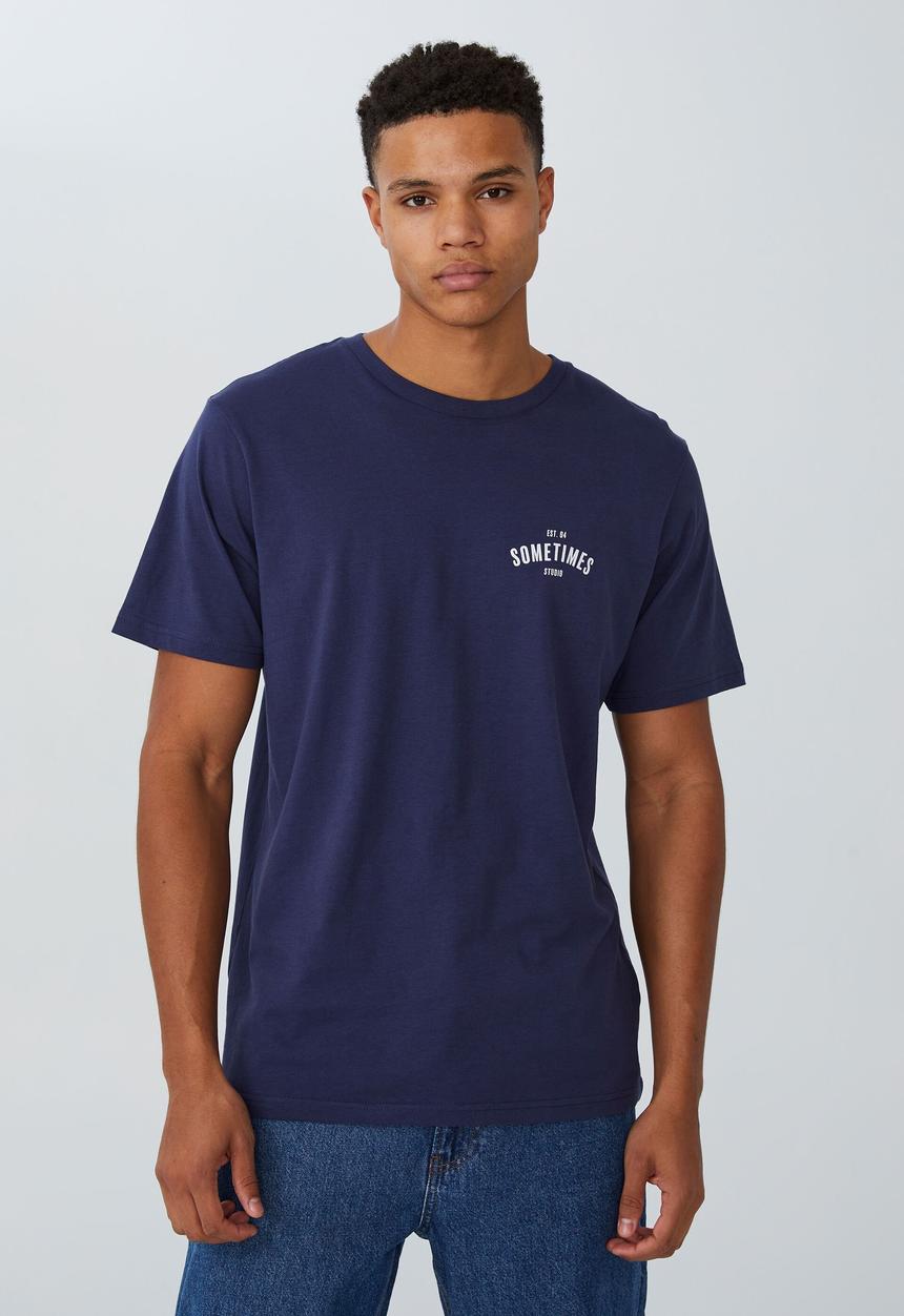 Cotton On - Tbar street t-shirt - indigo/authentic goods