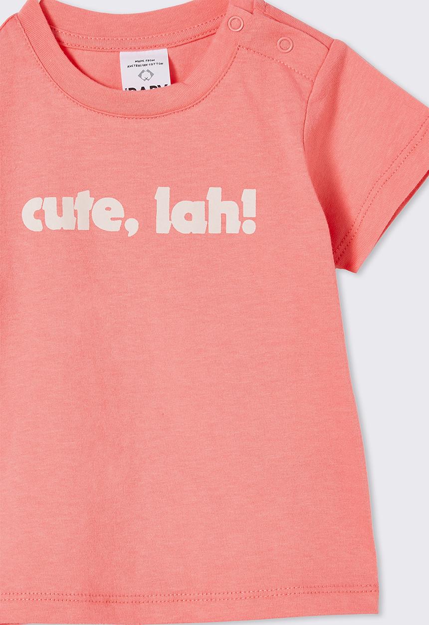 Cotton On - Jamie short sleeve tee - retro coral/cute lah