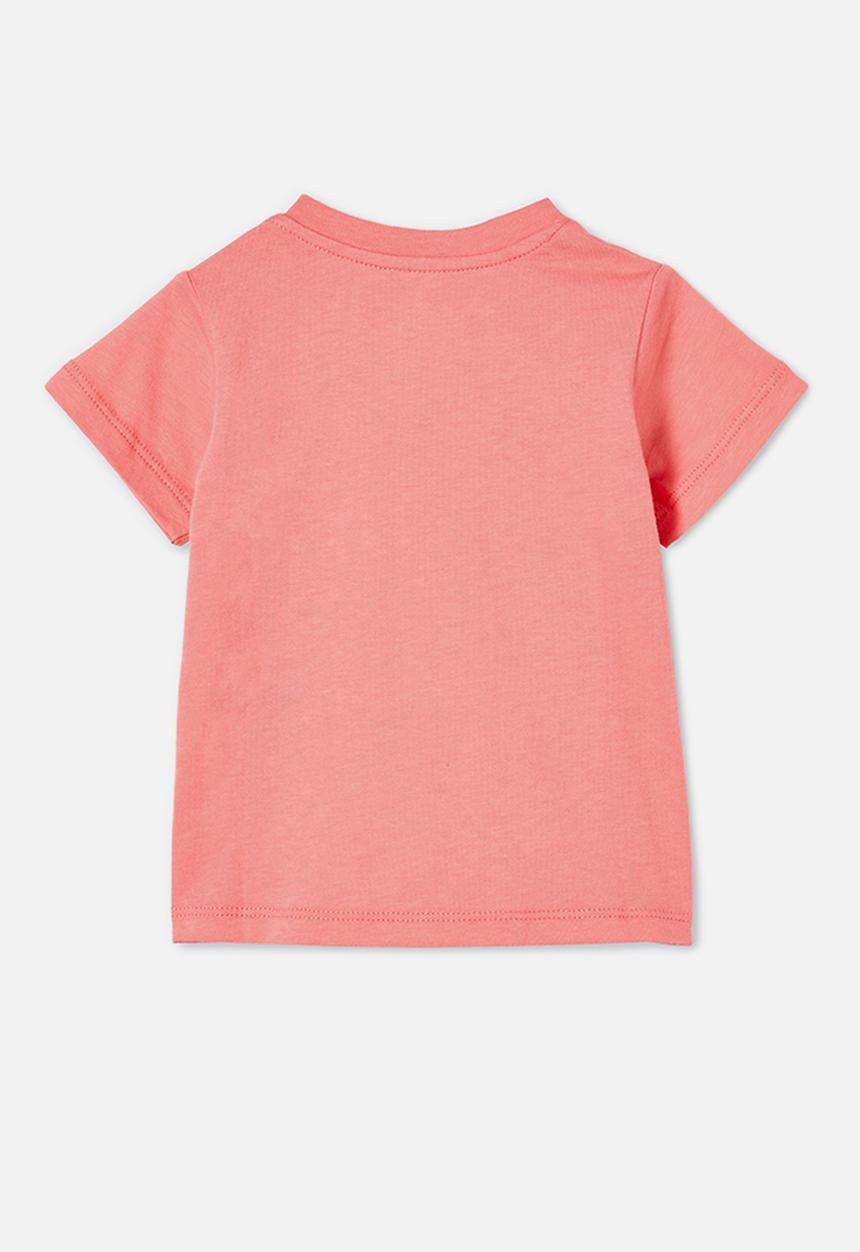 Cotton On - Jamie short sleeve tee - retro coral/cute lah