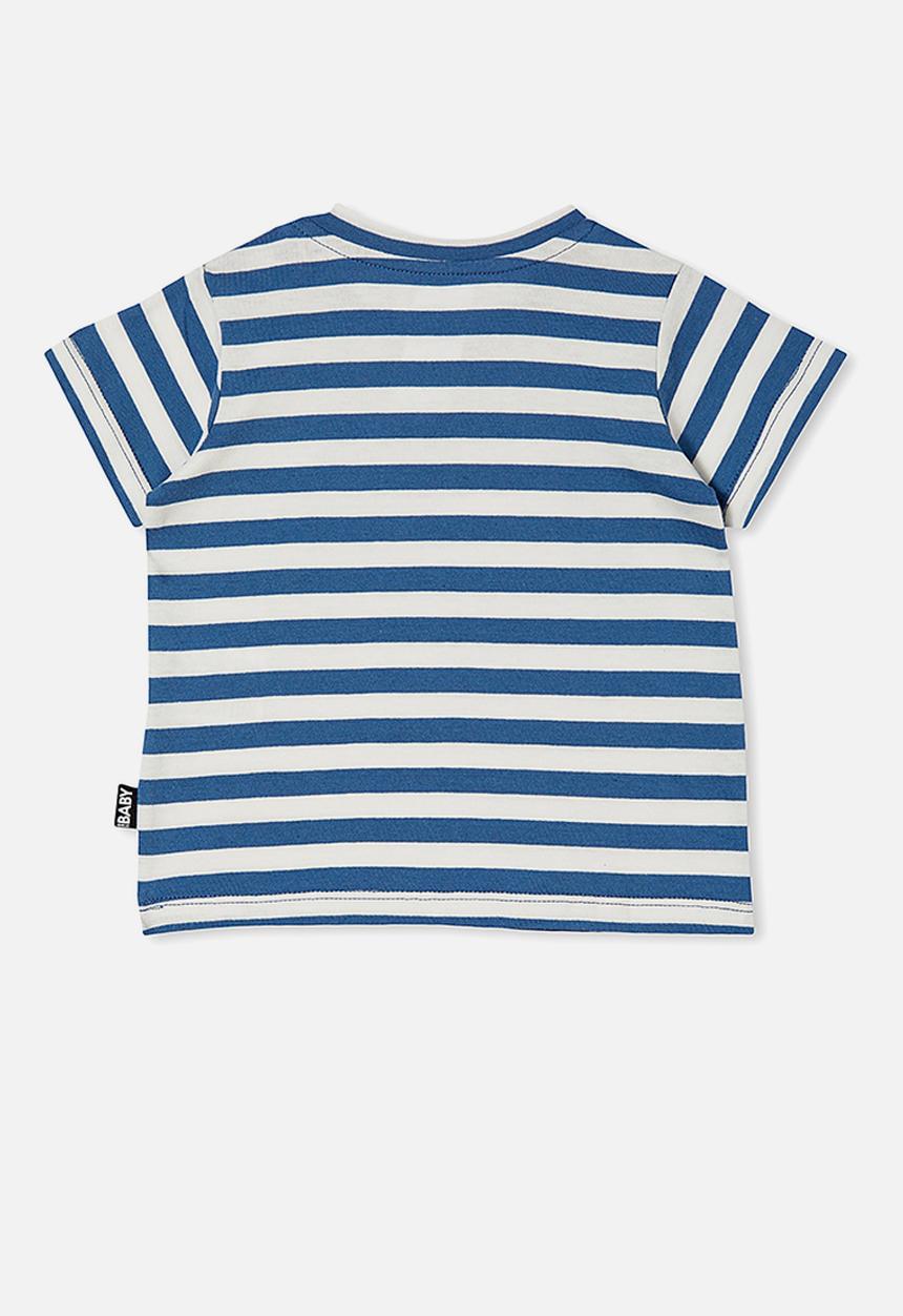 Cotton On - Jamie short sleeve tee - hannah stripe petty blue/vanilla