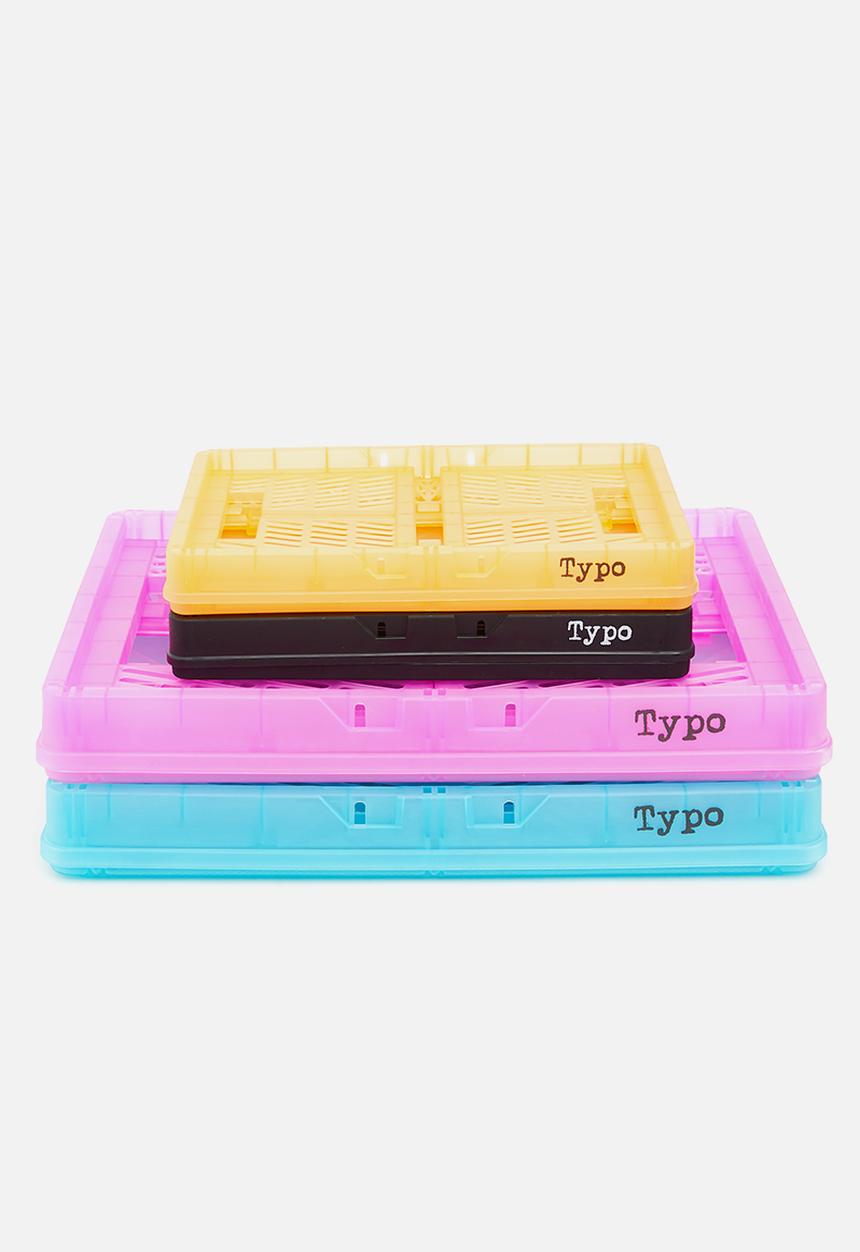 Typo - Large foldable storage - transparent dusty torquise