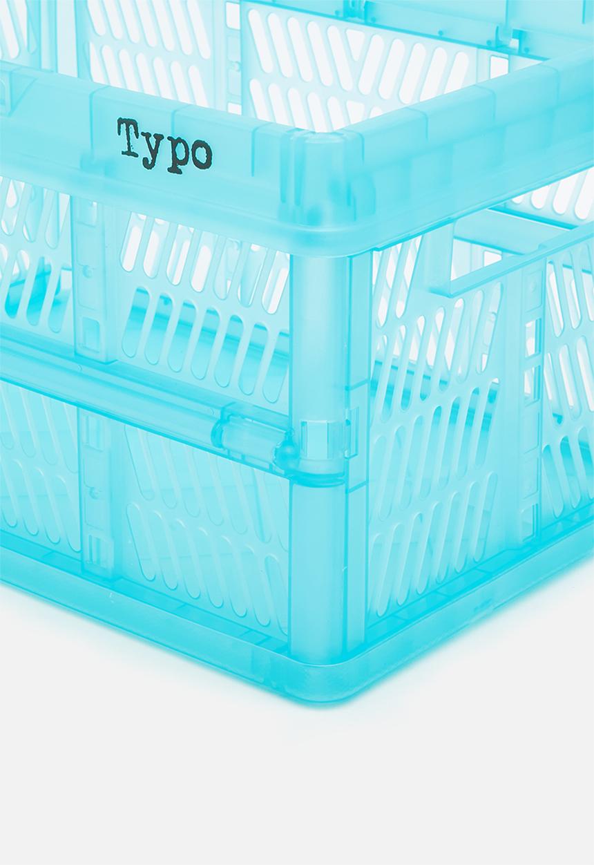 Typo - Large foldable storage - transparent dusty torquise