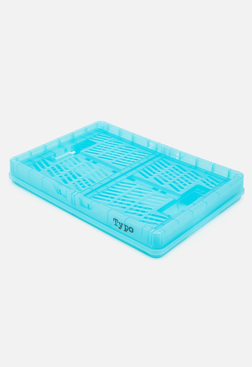 Typo - Large foldable storage - transparent dusty torquise