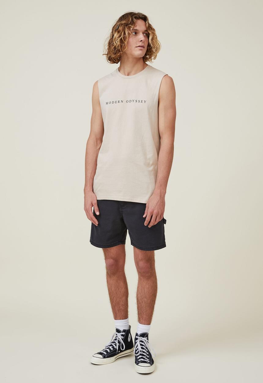 Cotton On - Tbar muscle - cashew/modern odessey