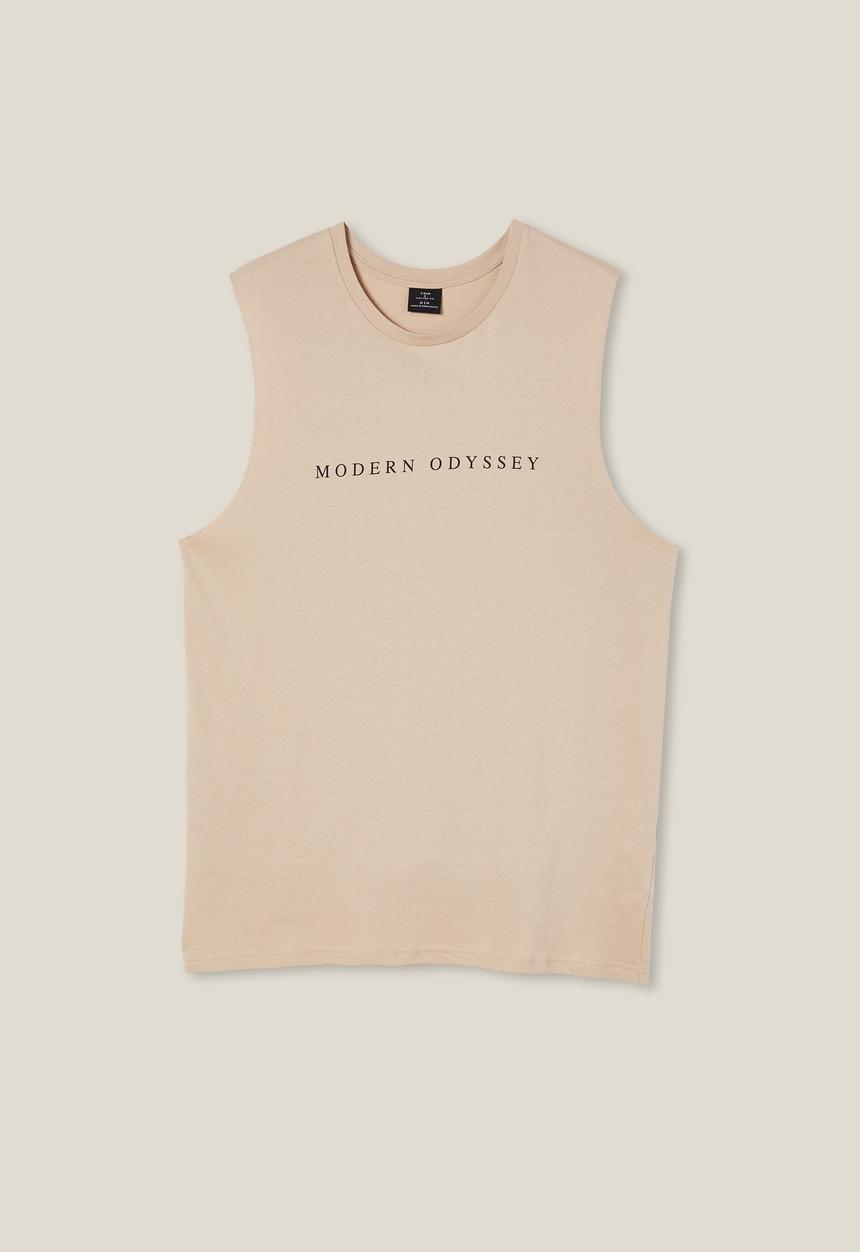 Cotton On - Tbar muscle - cashew/modern odessey