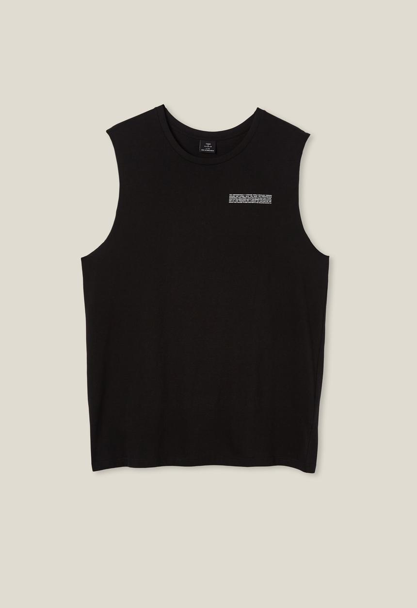 Cotton On - Tbar muscle - black/subconscious