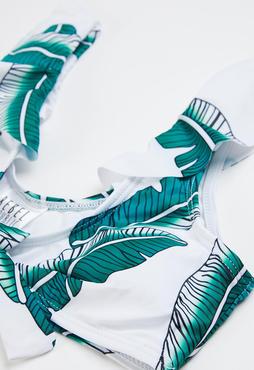 Rebel Republic - Girls 2 piece bikini set - white & green