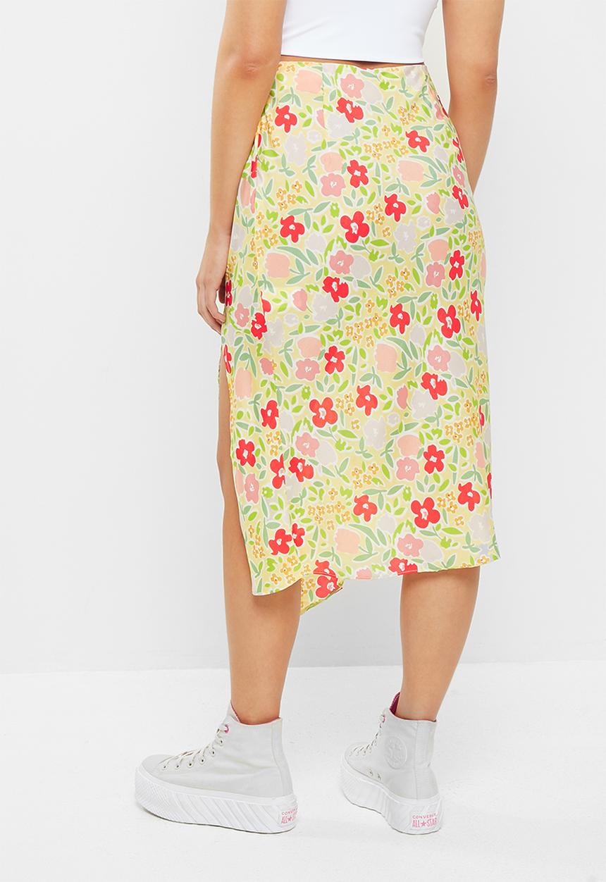 Glamorous - Bold floral print slip skirt - multi