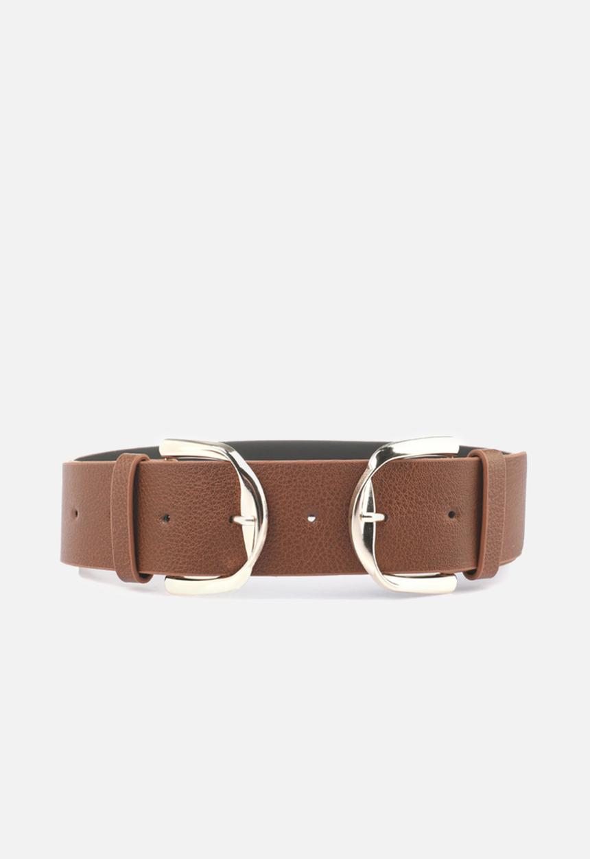 Trendyol - Double buckle 2 pack belts - brown & black