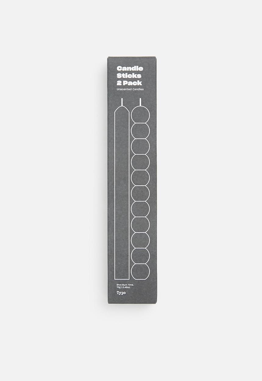 Typo - 2 Pack candle sticks - black