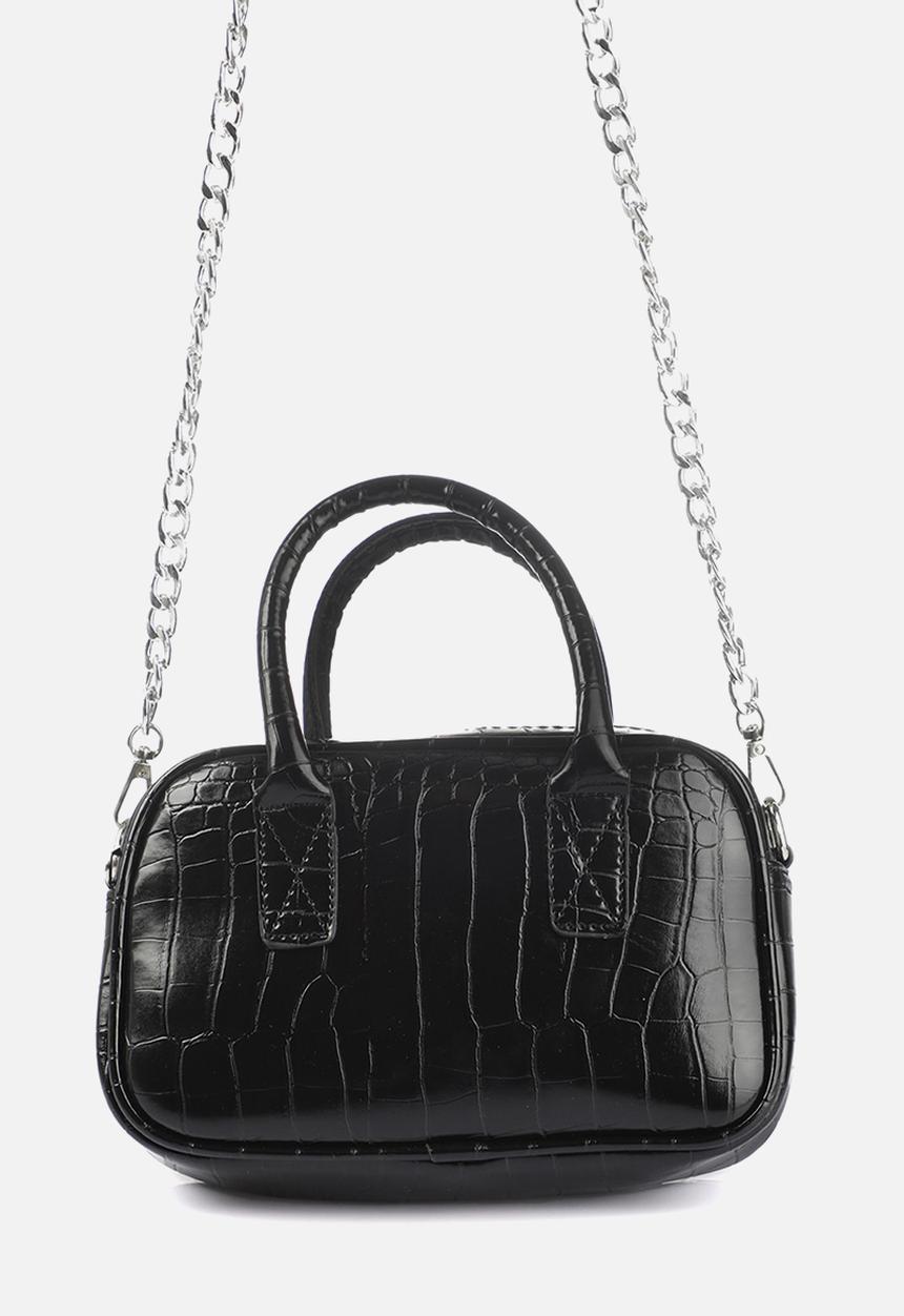 Trendyol - Faux croc bag - black