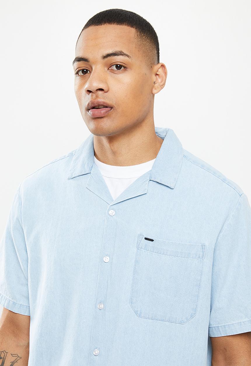 Only & Sons - Onsbas short sleeve shirt light denim gs 2388 - light blue