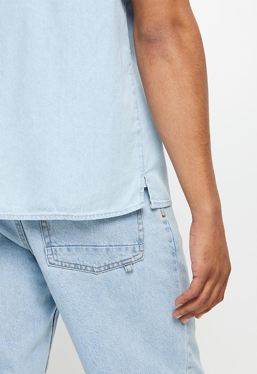 Only & Sons - Onsbas short sleeve shirt light denim gs 2388 - light blue