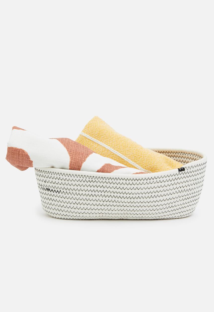 Sixth Floor - Single oval storage basket - white