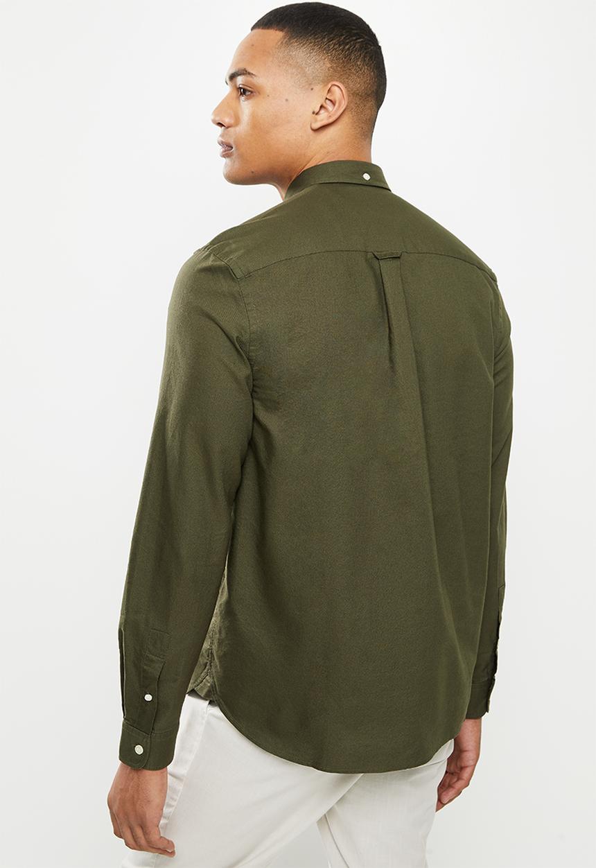 Lyle & Scott - Regular fit light weight oxford shirt - olive