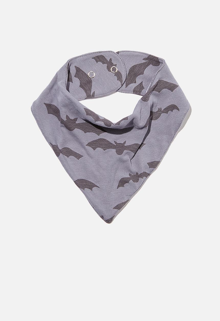 Cotton On - The bandana bib - steel/rabbit grey spooky bats