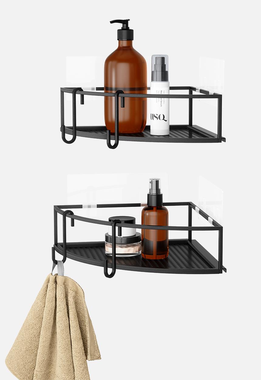 Umbra - Cubiko corner shower bins set of 2 - black
