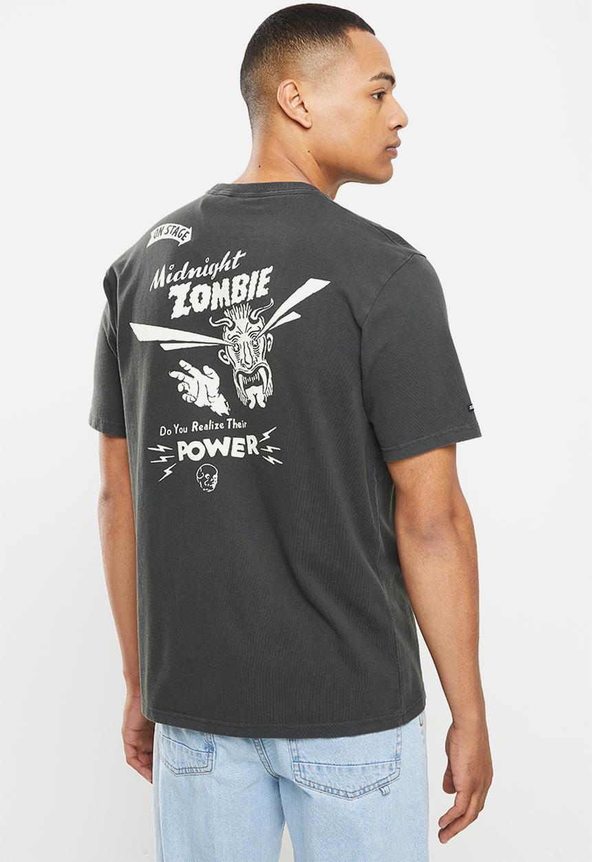 Superdry. - Vintage crossing lines tee - washed black