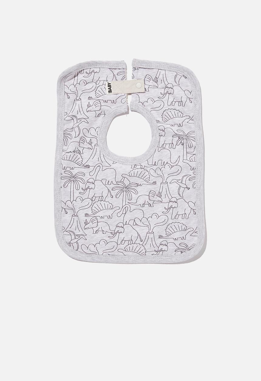 Cotton On - The square bib - cloud marle/dino land