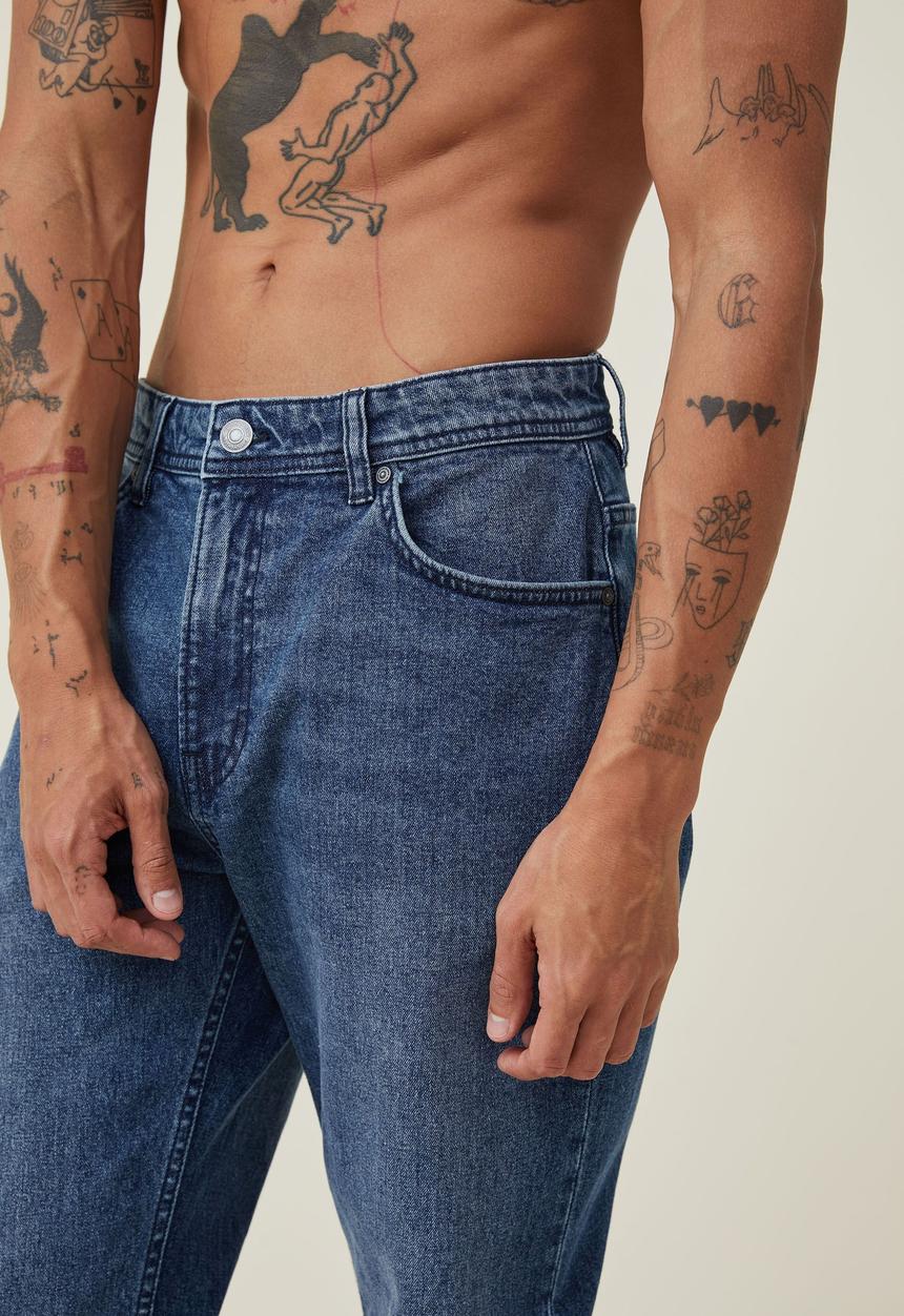 Cotton On - Slim straight jean - dark bright blue
