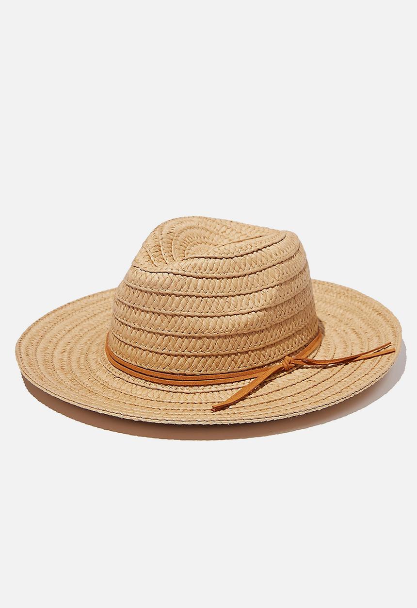 Cotton On - Kids floppy hat - dark natural & tan
