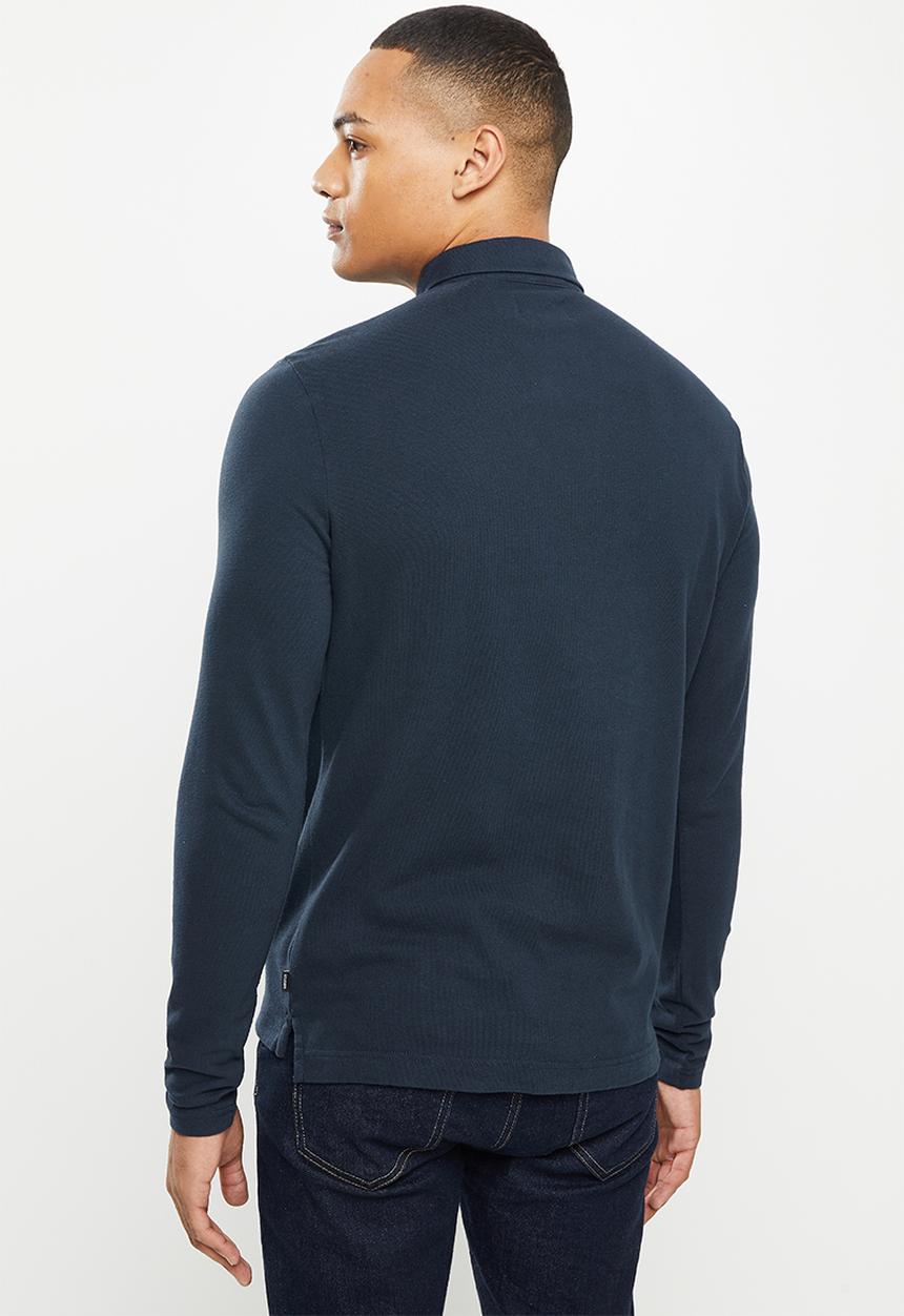 Superdry. - Studios long sleeve jersey polo - eclipse navy