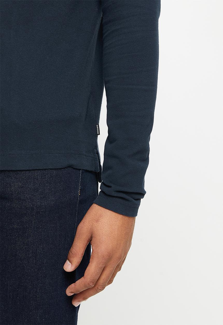 Superdry. - Studios long sleeve jersey polo - eclipse navy