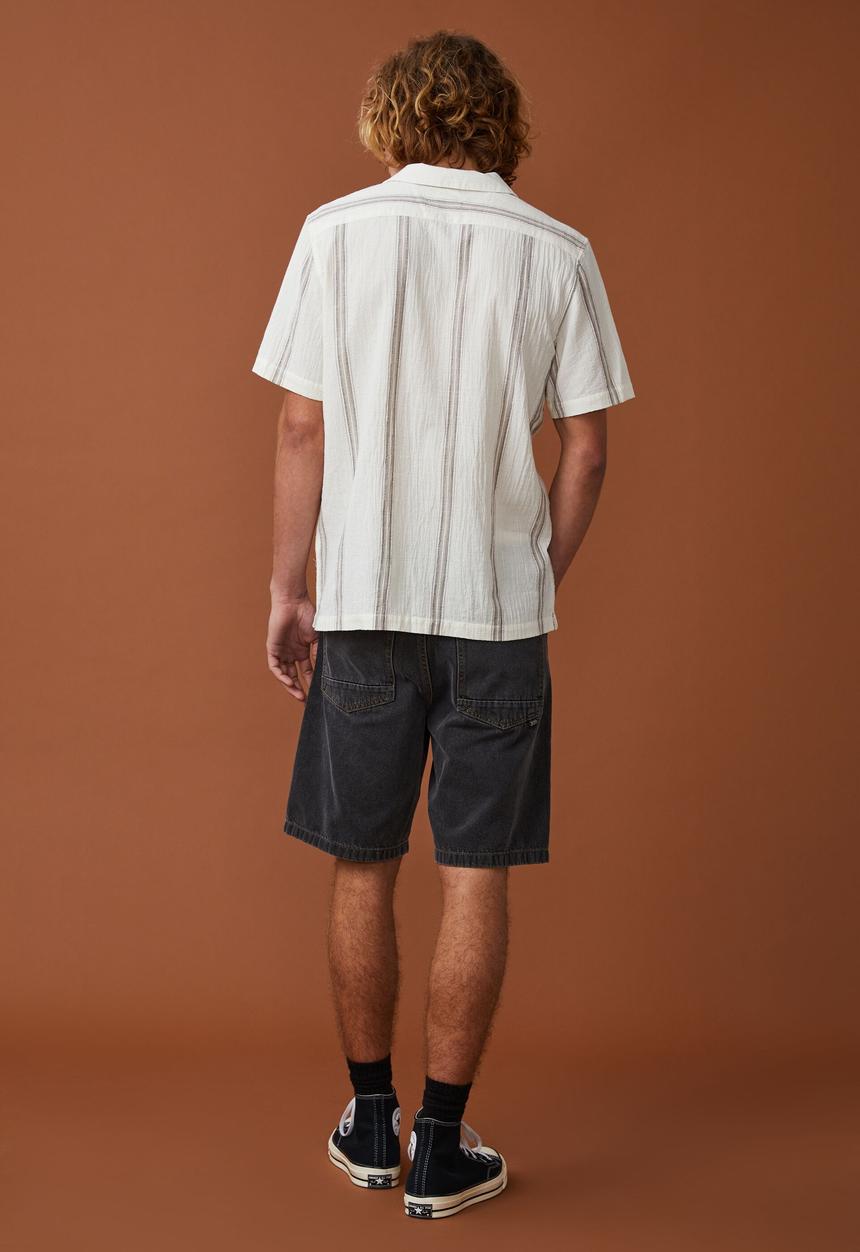Cotton On - Riviera short sleeve shirt - ecru stripe
