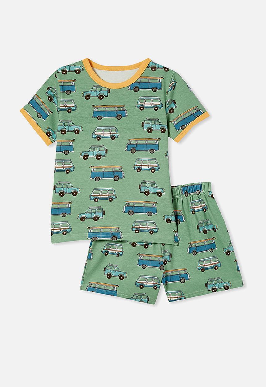 Cotton On - Felix short sleeve pyjama set - smashed avo/retro van