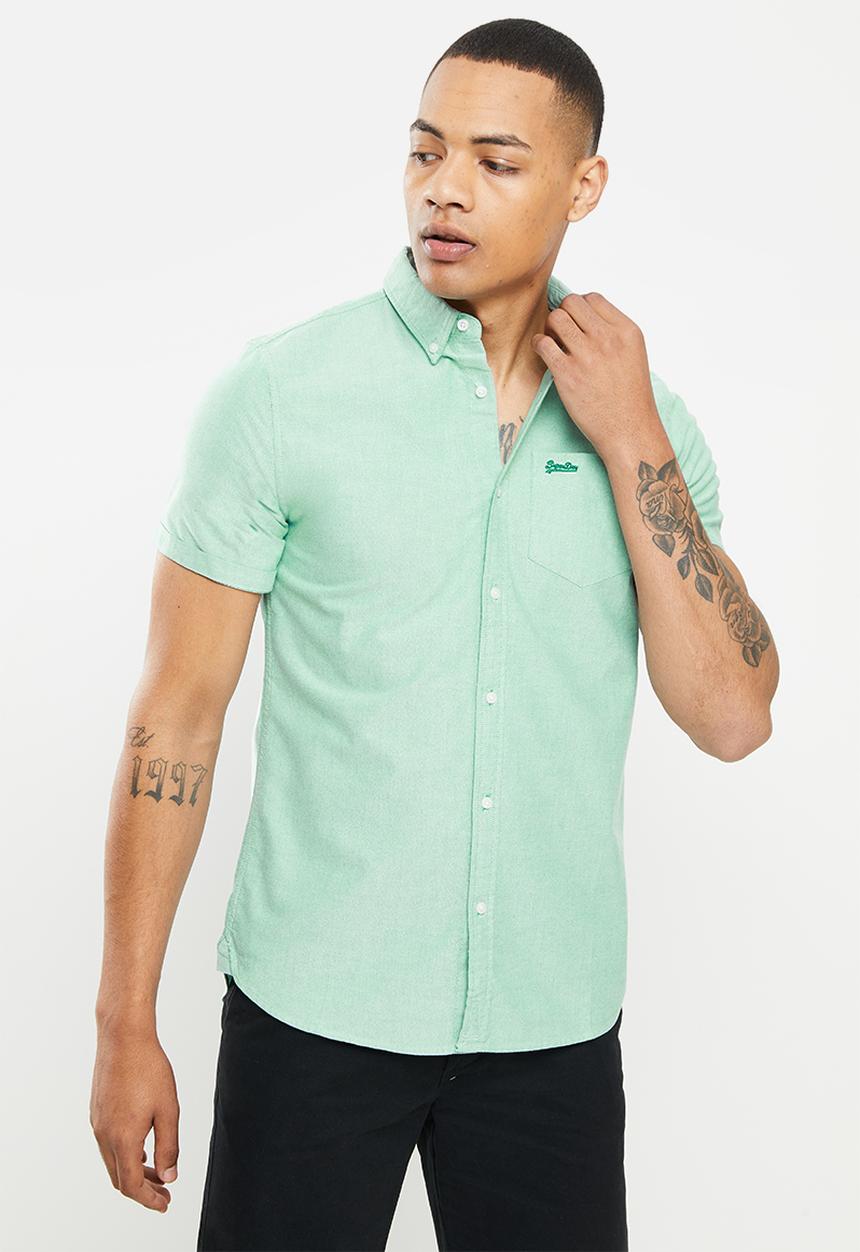Superdry. - Vintage oxford short sleeve shirt - botanical green