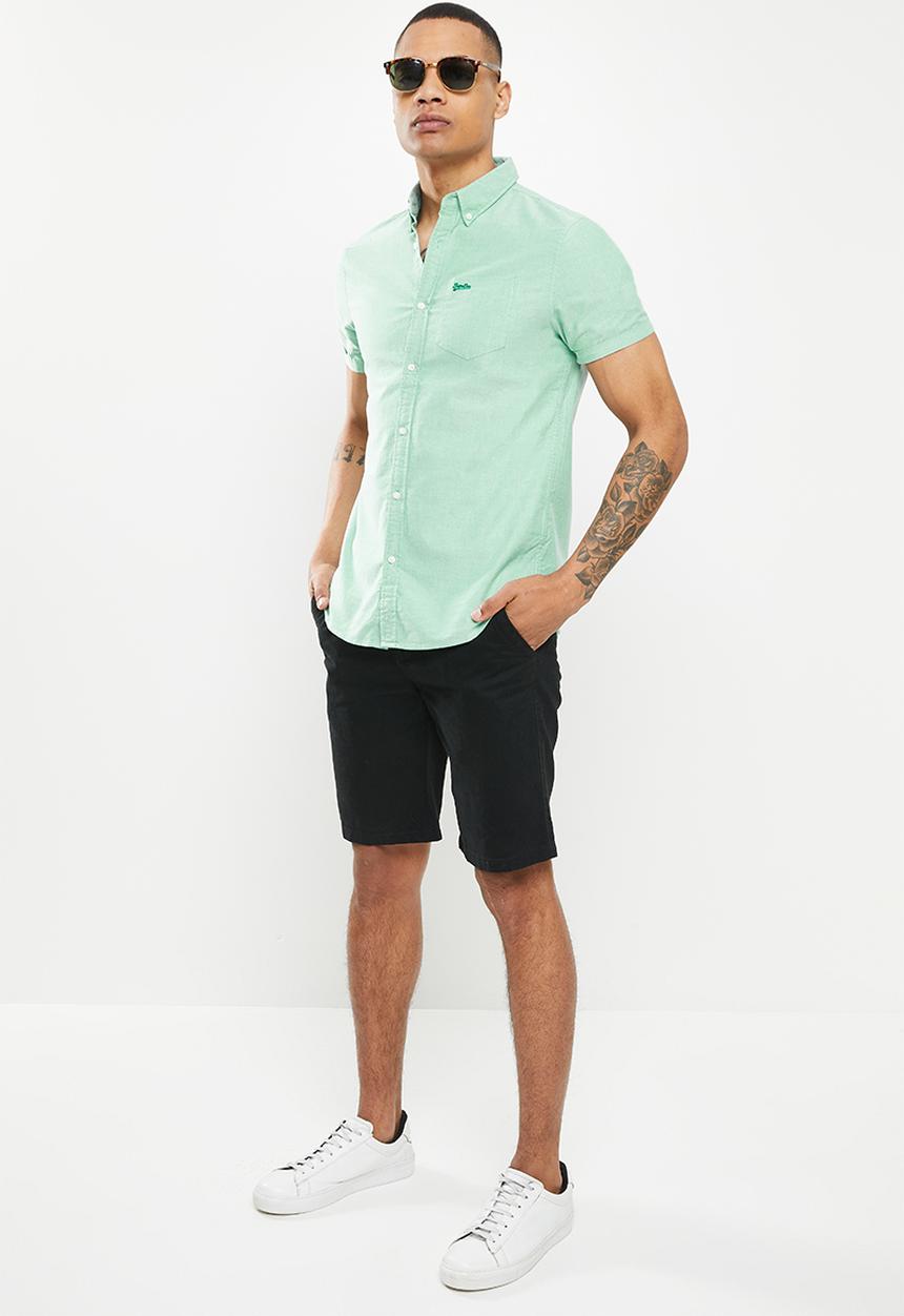 Superdry. - Vintage oxford short sleeve shirt - botanical green