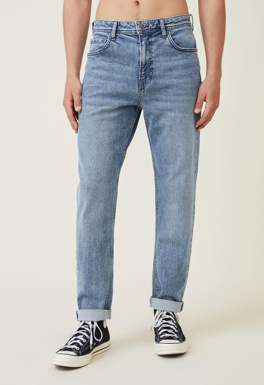 Cotton On - Relaxed tapered jean - cable blue