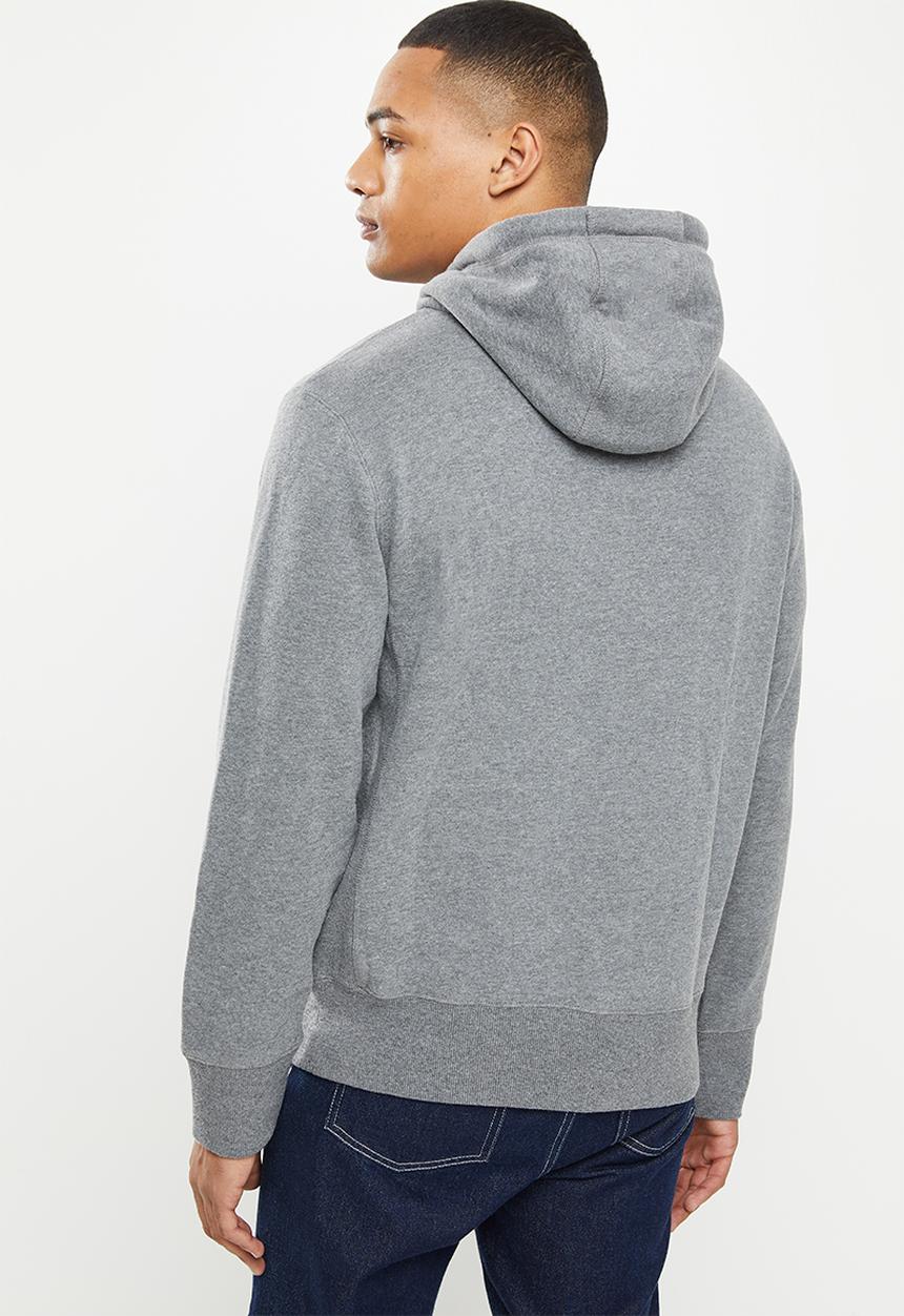 Superdry. - Code sl applique hood - dark charcoal marl