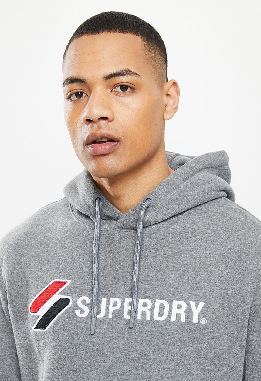 Superdry. - Code sl applique hood - dark charcoal marl